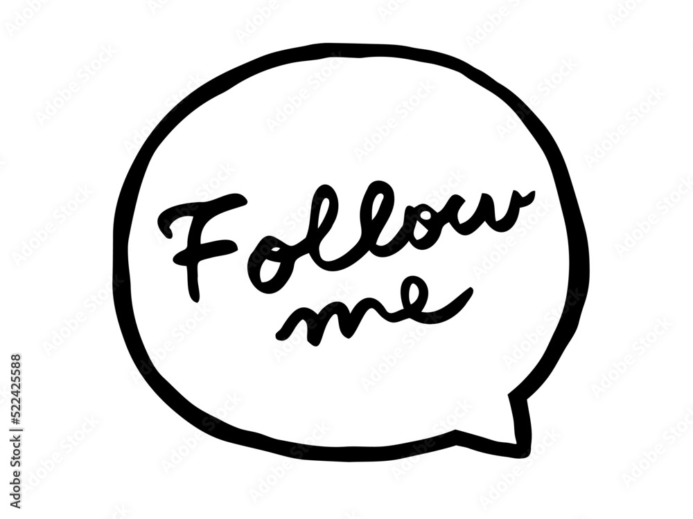 かわいい文字の吹き出しFollowme/手書き文字素材 かわいい文字の吹き出しFollowme/手書き文字素材