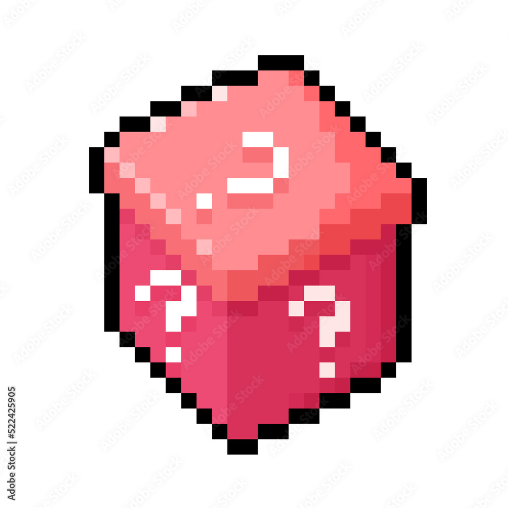 Pixel art cartoon pink mystory box. Pixel art cartoon pink mystory box.