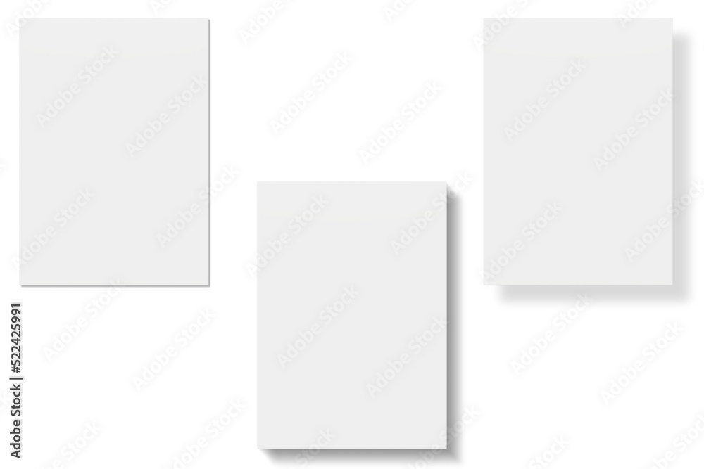 Blank paper illustration for mockup. Flyer or poster. 3D Rendering. Blank paper illustration for mockup. Flyer or poster. 3D Rendering.