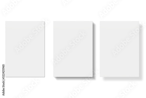 Blank paper illustration for mockup. Flyer or poster. 3D Rendering.