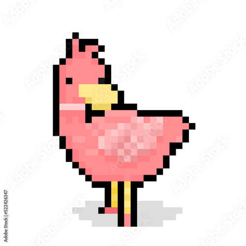 Wallpaper Mural Pixel art pink duck character. Torontodigital.ca
