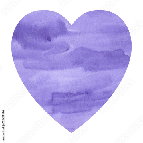 Purple Heart Watercolor Shape