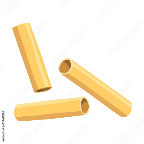 Pasta cannelloni. Restaurant delicious menu icon. Raw macaroni. Italian cuisine, wheat flour product. Vector cartoon pasta