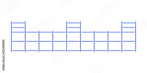 scaffolding, white background, used in construction areas.