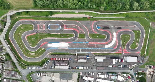Track for Racing Cars Aerial View. 