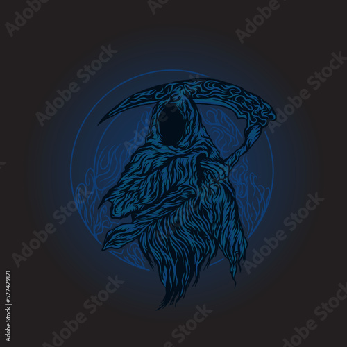 grim reaper illustration design vector