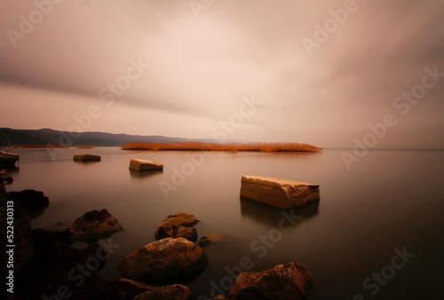 View of Lake Iznik with boats. Iznik is the ancient city of Niceae (or Nicea). Today part of Bursa Province.