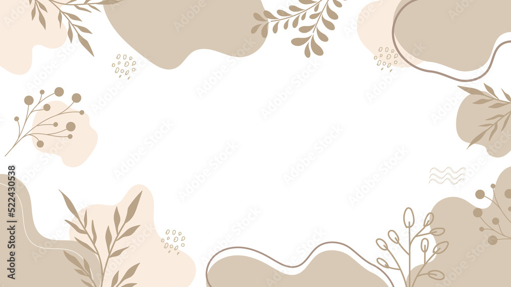 Aesthetic Floral flower background in earth tone color 