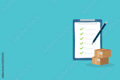 Package passes check status. Package delivery list.