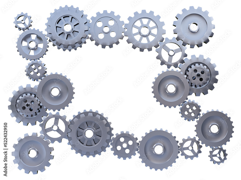 a 3d rendered image of machine gears a 3d rendered image of machine gears