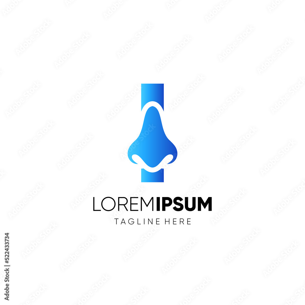 Letter I Initial Nose Logo Design Vector Icon Graphic Emblem Illustration Letter I Initial Nose Logo Design Vector Icon Graphic Emblem Illustration