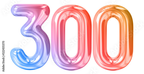 300 followers number gradient clip