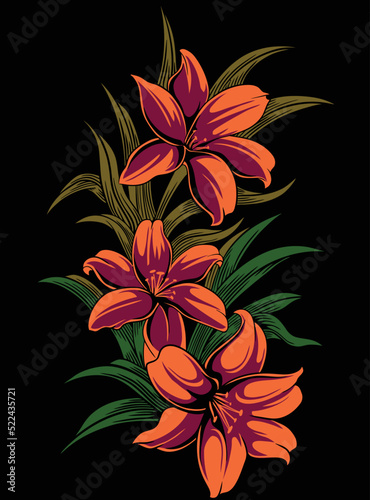 Fototapeta Naklejka Na Ścianę i Meble -  beautiful flower vector design for elements, editable color