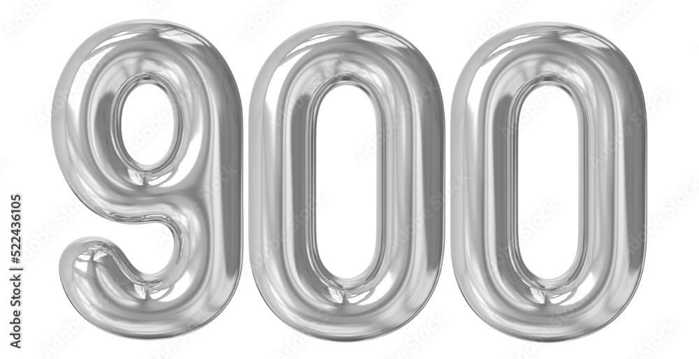 900 followers number silver clip