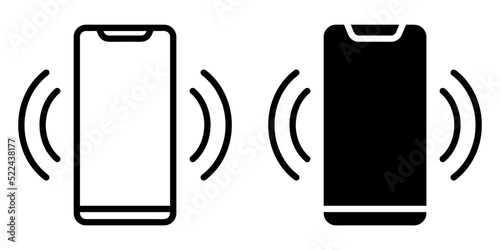 ofvs71 OutlineFilledVectorSign ofvs - mobile phone ringing icon . isolated transparent . smartphone ringing sign . black outline and filled version . AI 10 / EPS 10 . g11380