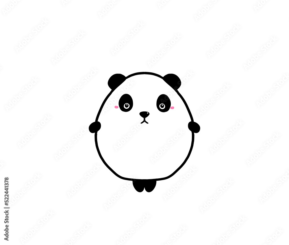  Foto zu Panda bear cute kawaii adorable for coloring drawing illustration 