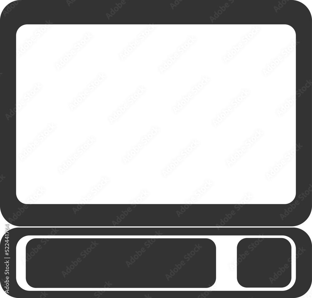 Computer icon or logo illustration in flat design. Computer icon or logo illustration in flat design.