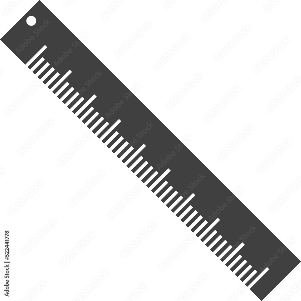 Ruler icon or logo illustration in flat design. Ruler icon or logo illustration in flat design.