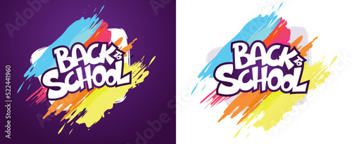 back to school vector illustration. Text back to school. In the style of comics of colorful. Design element for the design of leaflets, cards, envelopes, covers, flyers sales