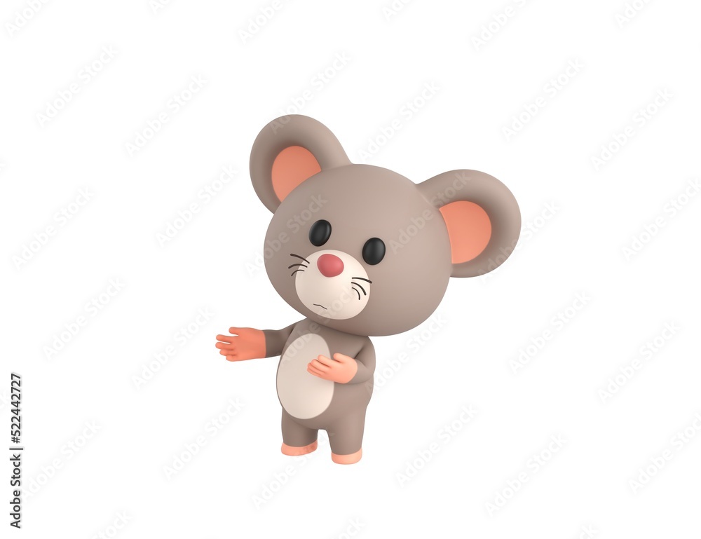 Little Rat character doing welcome gesture in 3d rendering. Little Rat character doing welcome gesture in 3d rendering.