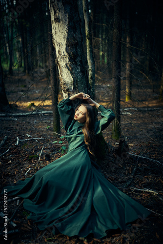 Leinwand Poster fabulous girl in forest
