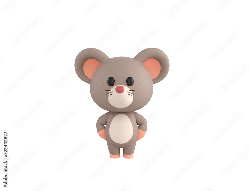 Little Rat character with hands on hip in 3d rendering. Little Rat character with hands on hip in 3d rendering.