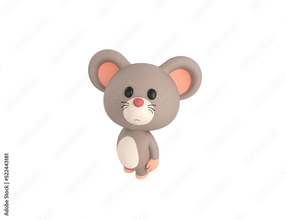 Little Rat character standing and look up to camera in 3d rendering. Little Rat character standing and look up to camera in 3d rendering.