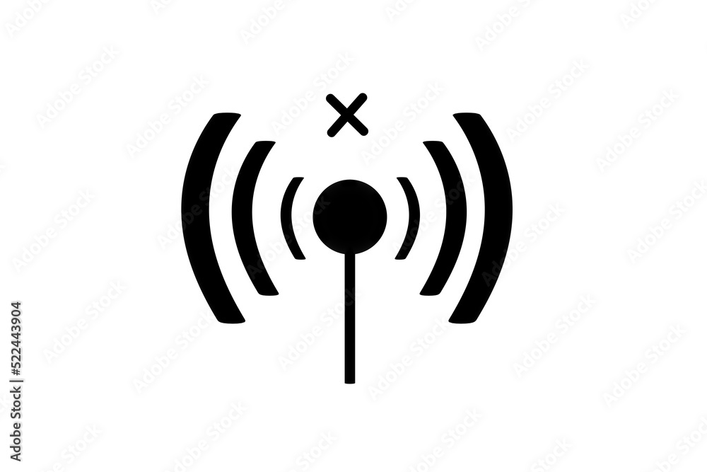 3D wifi sign symbol black white background isolated 3D wifi sign symbol black white background isolated
