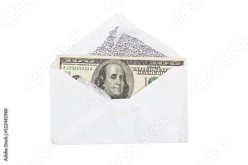 Envelop with money isolated