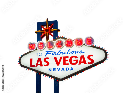 Canvas Print Welcome to Fabulous Las vegas Nevada sign board isolated