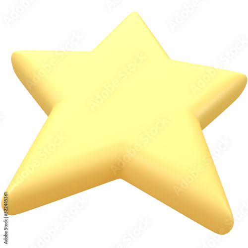 3d star icon in yellow color  for UI  poster  banner  social media post. 3D rendering