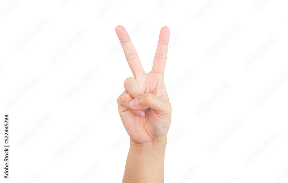 Male 2 finger hand gesture isolated transparent Male 2 finger hand gesture isolated transparent
