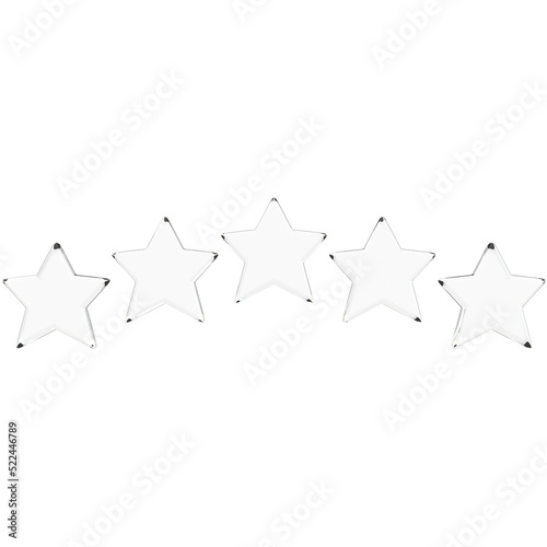 3d glass star icon, for UI, poster, banner, social media post. 3D rendering