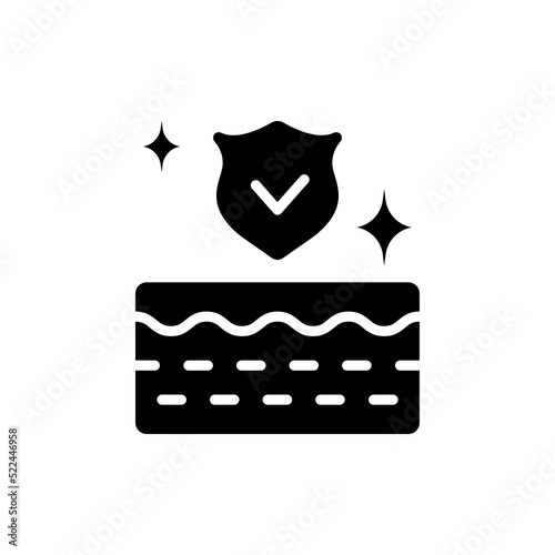 UV Protection Silhouette Icon. Skin Protect 24h Black Pictogram. Every 24 Hours Barrier Safety for Skin. Shield 24 Hours Protection Concept Icon. Isolated Vector Illustration