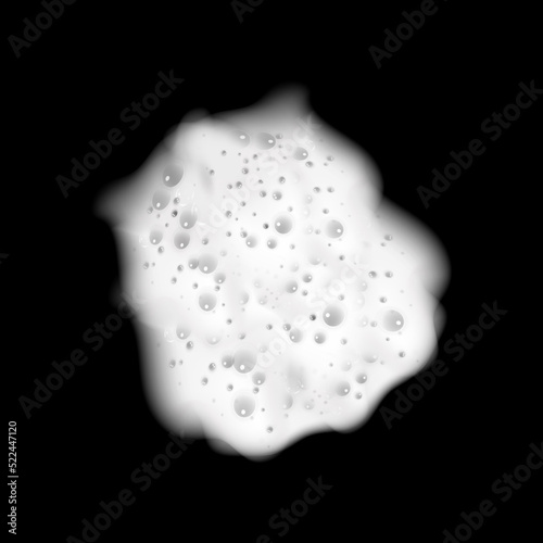 Bath foam isolated on transparent background. Shampoo bubbles texture.Flowing shampoo and bath lather ,vector illustration.