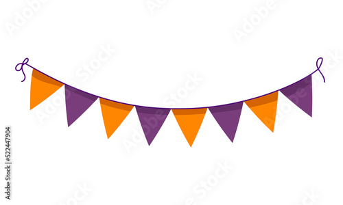 Bunting garlands isolated. Happy holiday flags banner
