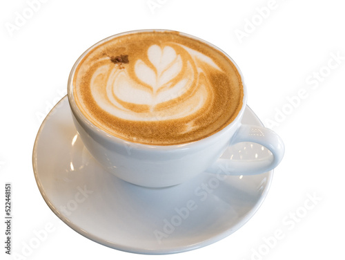 Hot cappuccino coffee cup isolated