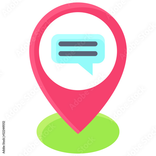 Free Download Pin with speech balloon icon, location map and navigation vector - GFXLoad