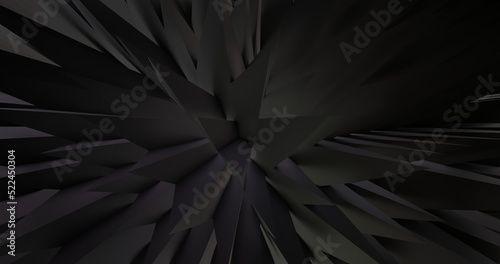 Abstract black background geometric patternn 3d render photo