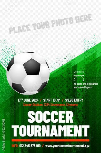 Soccer - football tournament poster template with ball © Jaroslav Machacek