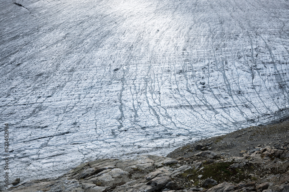 details of the ice of Steingletscher in the Bernese Alps