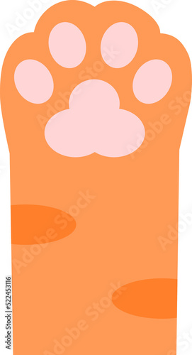 cute paw up cat pet orange leg cat png icon.	