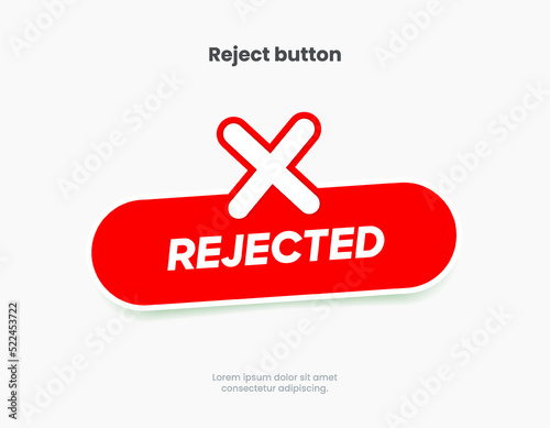 Checkmark, decline, reject, deny, dislike label badge flag button for mobile app, website, UI UX, promotion. High quality vector illustration EPS10
