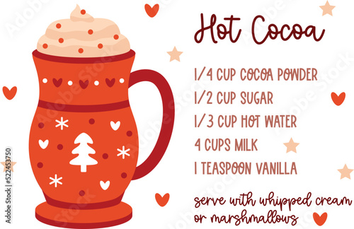 Hot Cocoa Recipe Vector Illustration 