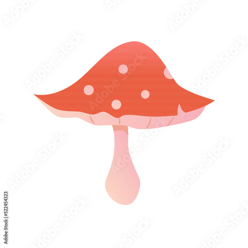 Toadstool isolated on a white background. Vector illustration in cartoon style.