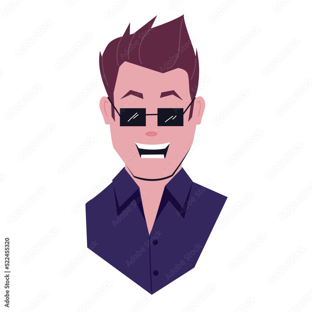 Character Of Cheerful Young Man Wearing Goggles On White Background. Character Of Cheerful Young Man Wearing Goggles On White Background.
