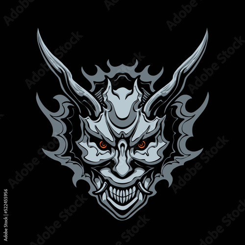 oni japanese mask illustration vector