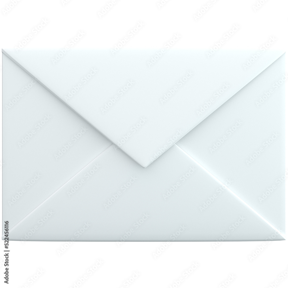3d envelope icon on white color, for UI, poster, banner, social media post. 3D rendering - obrazy, fototapety, plakaty 