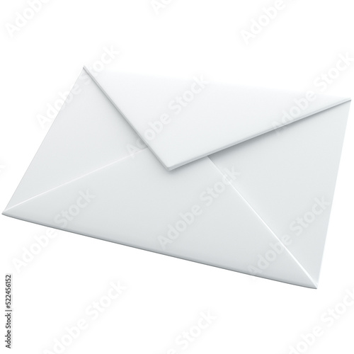 3d envelope icon on white color, for UI, poster, banner, social media post. 3D rendering