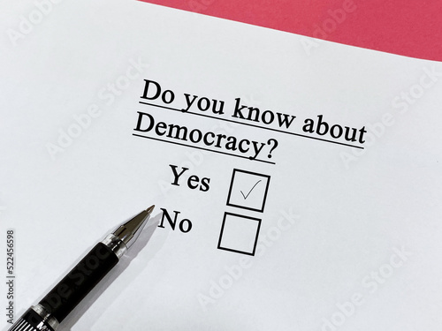 Questionnaire about politics photo